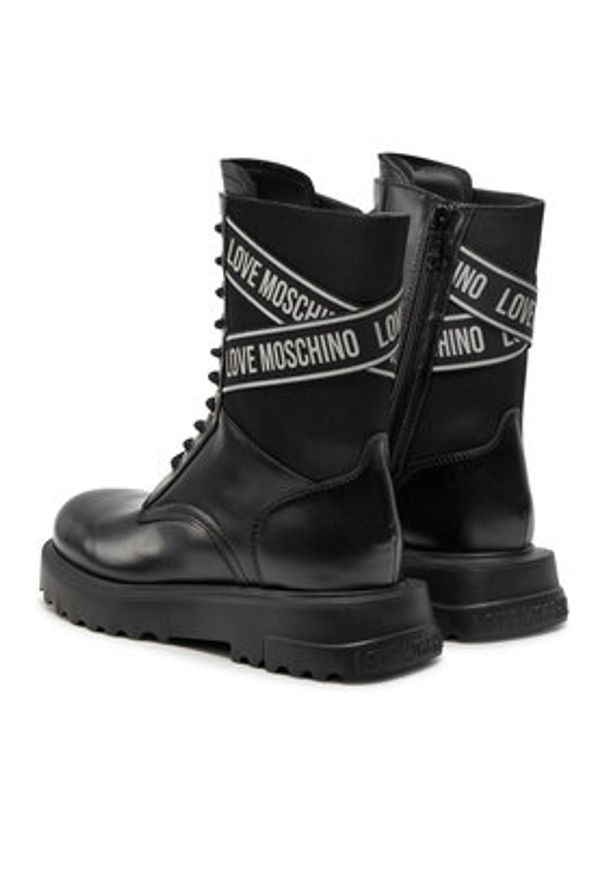 Love Moschino - LOVE MOSCHINO Trzewiki JA24094G1LIA700A Czarny. Kolor: czarny. Materiał: skóra
