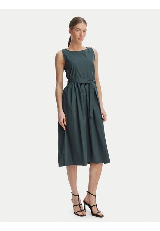 Marella Sukienka codzienna Kabala 2615221232 Zielony Regular Fit. Okazja: na co dzień. Kolor: zielony. Materiał: bawełna. Typ sukienki: proste. Styl: casual