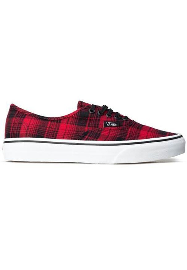 Buty do chodzenia damskie Vans Authentic Plaid. Okazja: na co dzień. Zapięcie: sznurówki. Kolor: czerwony, wielokolorowy, czarny. Materiał: syntetyk, materiał, tkanina. Szerokość cholewki: normalna. Model: Vans Authentic. Sport: turystyka piesza