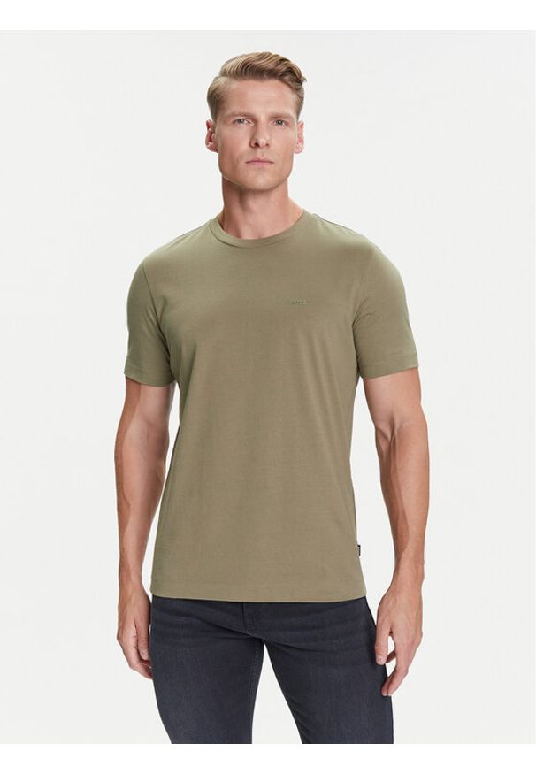 BOSS T-Shirt Thompson 01 Zielony Regular Fit. Kolor: zielony. Materiał: bawełna