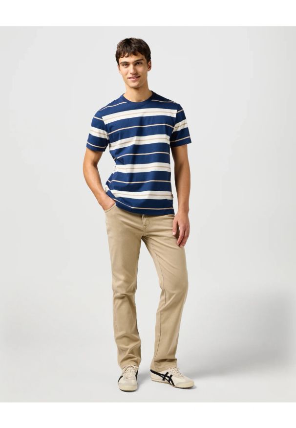 Wrangler - MESKA KOSZULKA WRANGLER STRIPE TEE BLACK IRIS 112362724