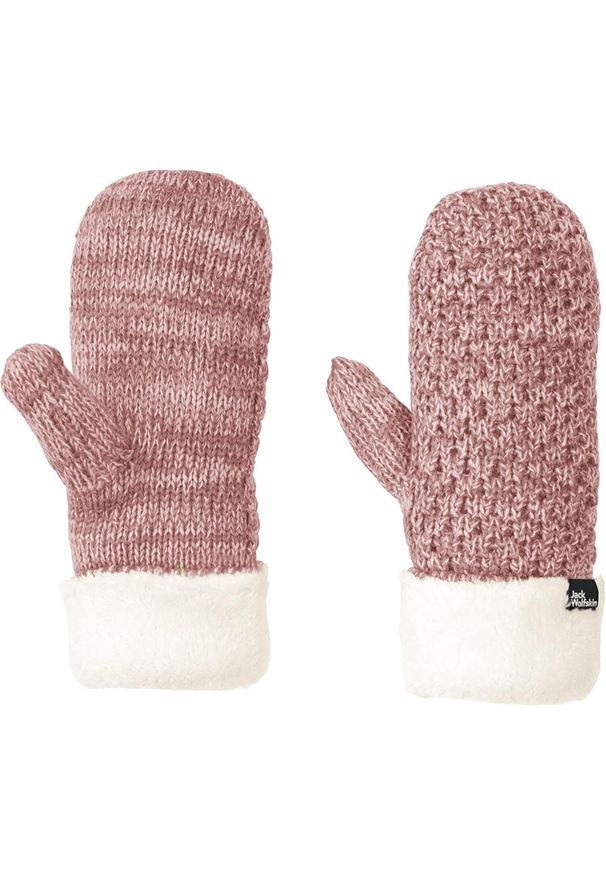 Rękawiczki turystyczne zimowe damskie Jack Wolfskin Highloft Knit Mitten. Kolor: różowy. Materiał: poliester. Sezon: zima. Sport: turystyka piesza