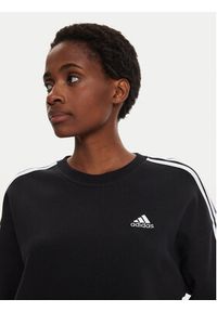 Adidas - adidas Bluza Essentials 3-Stripes Sweatshirt IC8766 Czarny Loose Fit. Kolor: czarny. Materiał: bawełna #5