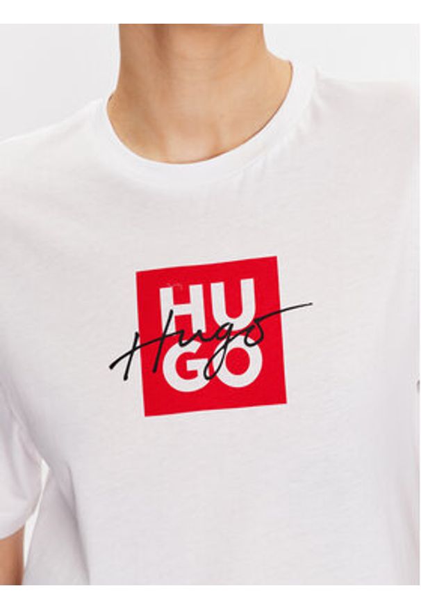 Hugo T-Shirt Dashire_3 50485373 Biały Regular Fit. Kolor: biały. Materiał: bawełna