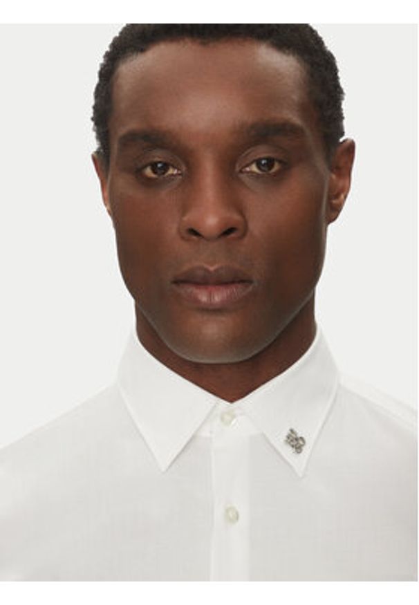 Hugo - HUGO Koszula Ermo 50539307 Biały Slim Fit. Kolor: biały. Materiał: bawełna
