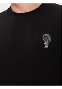 Karl Lagerfeld - KARL LAGERFELD T-Shirt 755026 542221 Czarny Regular Fit. Typ kołnierza: dekolt w karo. Kolor: czarny. Materiał: bawełna #2