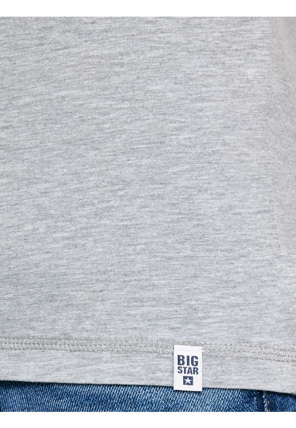 Big-Star - Koszulka męska v-neck z bawełny supima szara Supiclassicov 901. Kolor: szary. Materiał: bawełna. Długość: długie