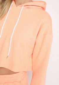 Born2be - Pomarańczowy Komplet Dresowy z Bawełną Bluza z Kapturem Krótszego Kroju i Szorty Ralophea. Kolor: pomarańczowy. Materiał: dresówka, bawełna. Sport: turystyka piesza #3
