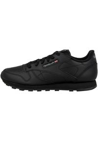 Buty do chodzenia dla dzieci Reebok Classic Leather. Zapięcie: sznurówki. Kolor: czarny, wielokolorowy. Materiał: skóra, syntetyk, tkanina, materiał. Szerokość cholewki: normalna. Model: Reebok Classic. Sport: turystyka piesza