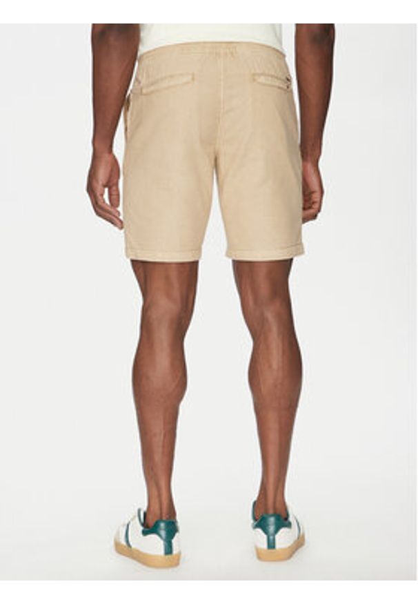 INDICODE Szorty materiałowe Wamo 70-728 Beżowy Slim Fit. Kolor: beżowy. Materiał: len, bawełna