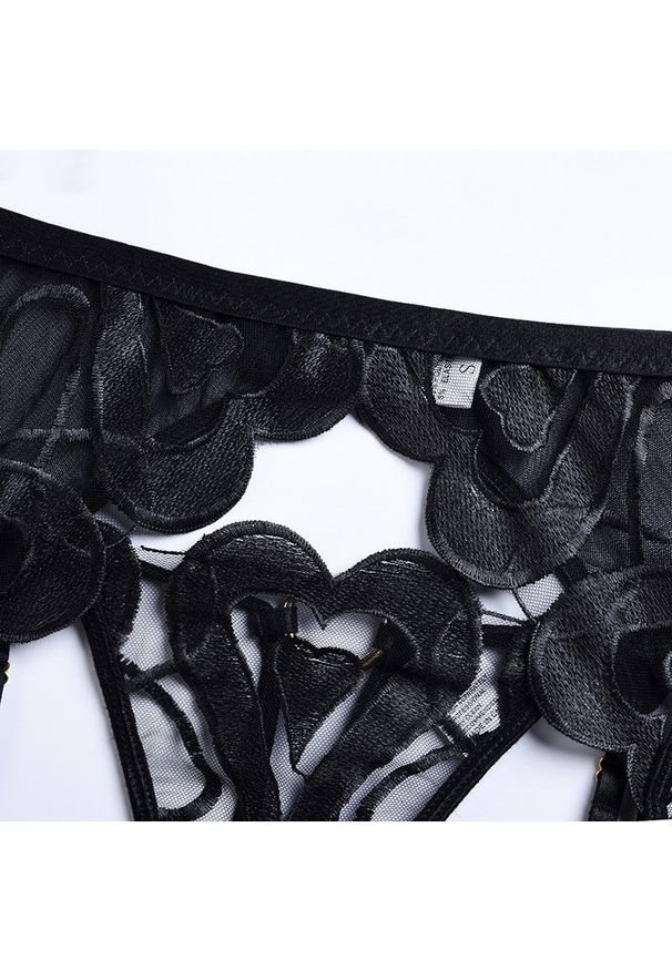 Intica - Haftowany komplet bielizny z regulowanymi ramiączkami Le. Kolor: czarny. Materiał: materiał. Wzór: haft