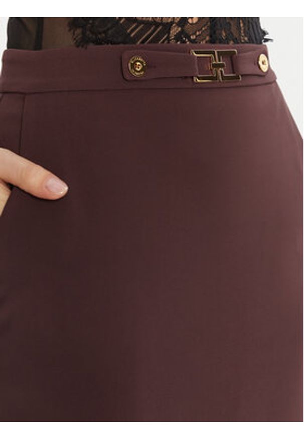 Elisabetta Franchi Spódnica ołówkowa GO-137-56E2-V320 Bordowy Regular Fit. Kolor: czerwony. Materiał: syntetyk