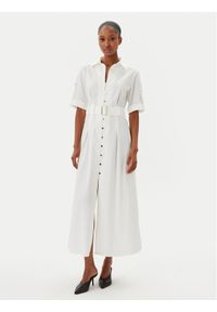 Fracomina Sukienka koszulowa FR25SD3006W52001 Biały Regular Fit. Kolor: biały. Materiał: bawełna, syntetyk. Typ sukienki: koszulowe #1