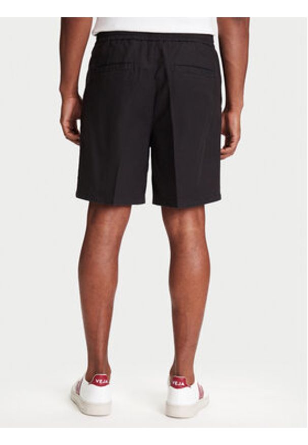 Mustang Szorty materiałowe Linen 1016459 Czarny Loose Fit. Kolor: czarny. Materiał: bawełna