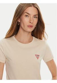 Guess T-Shirt W2YI44 J1314 Beżowy Regular Fit. Kolor: beżowy. Materiał: bawełna