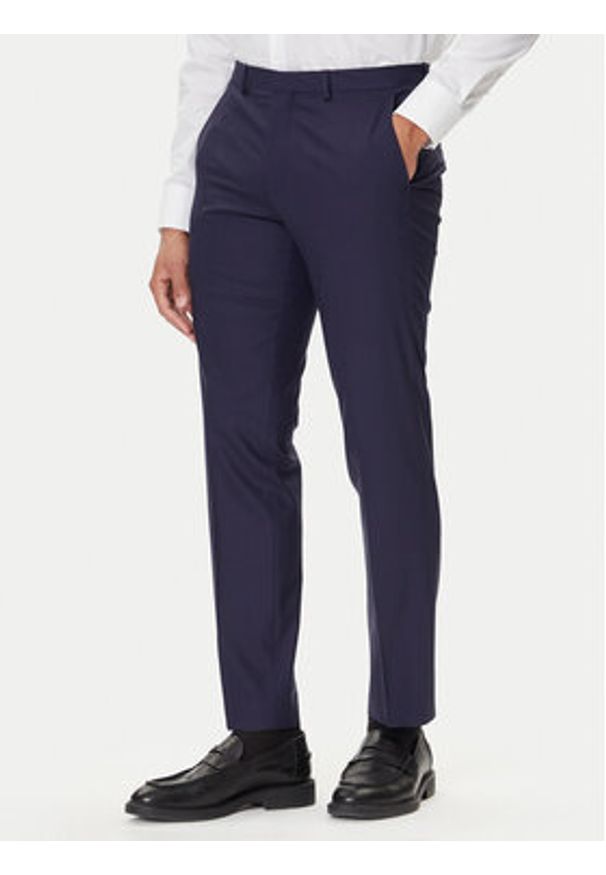 Hugo - HUGO Garnitur Henry/Getlin232X 50547345 Granatowy Slim Fit. Kolor: niebieski. Materiał: syntetyk