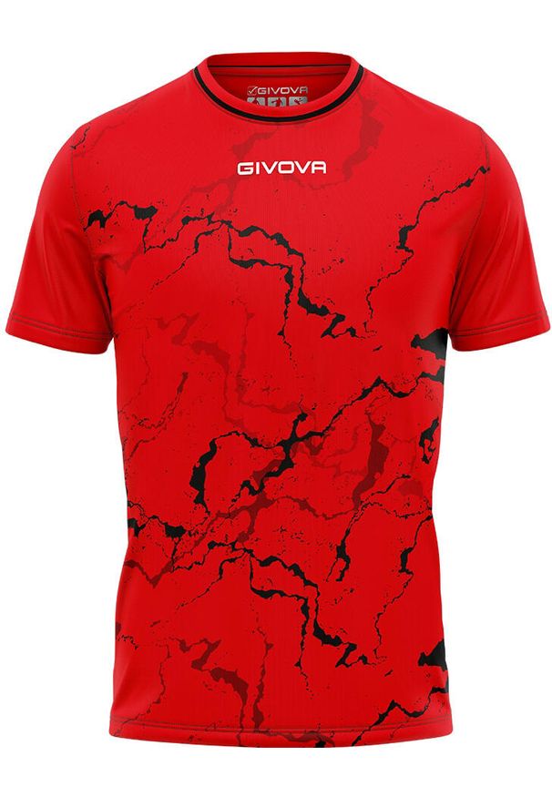 Givova Sport T-shirt XL - Grafit Czerwony i Czarny. Kolor: czerwony, czarny, wielokolorowy. Materiał: poliester. Wzór: haft, nadruk. Sport: fitness, piłka nożna