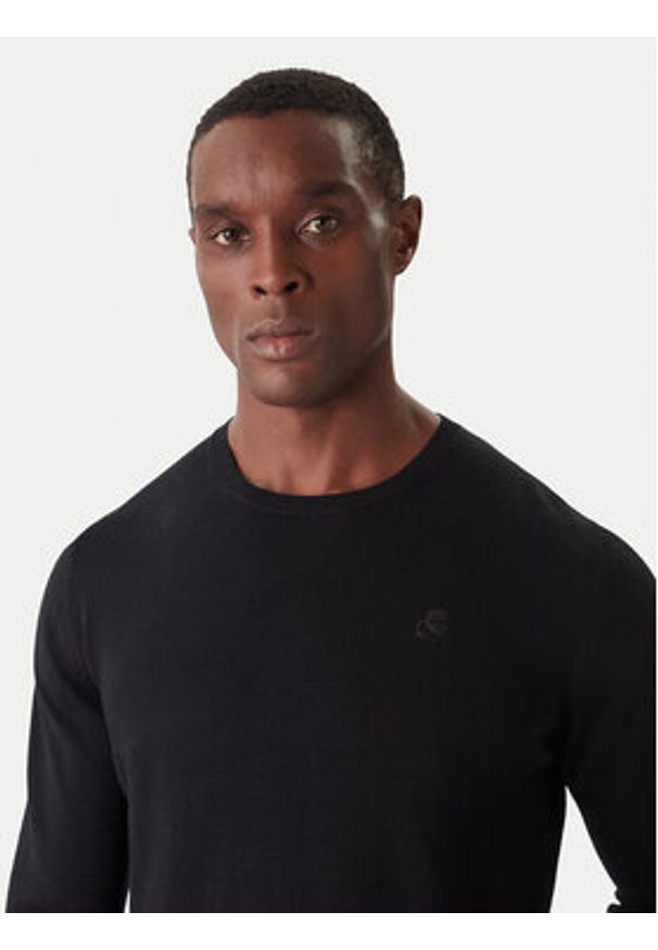 Karl Lagerfeld - KARL LAGERFELD Sweter 655000 554399 Czarny Slim Fit. Typ kołnierza: dekolt w karo. Kolor: czarny. Materiał: wełna