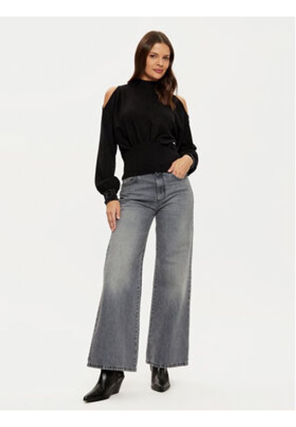 Guess Sweter W5RR02 Z2ZK2 Czarny Regular Fit. Kolor: czarny. Materiał: syntetyk, wiskoza