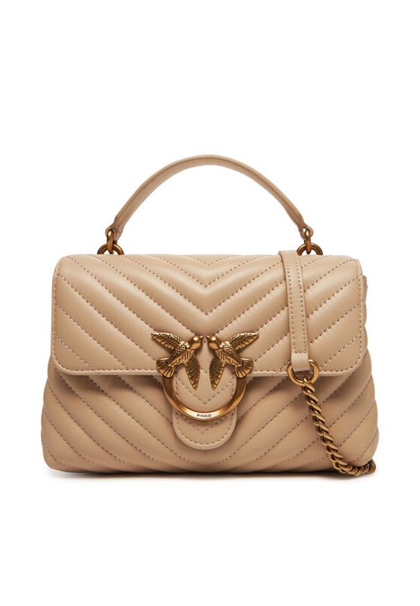 Pinko - PINKO Torebka Love Lady Puff Mini Cl AI PE 25 PLTT 100044 A0GK Beżowy. Kolor: beżowy. Materiał: skórzane
