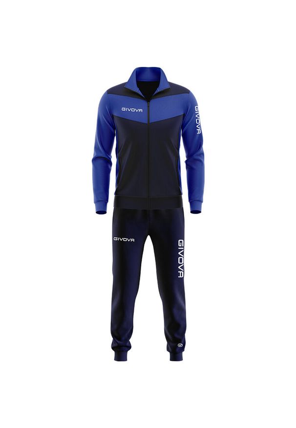 Dres piłkarski dla dorosłych Givova Luxury Visa granatowo-niebieski. Kolor: niebieski. Materiał: dresówka. Sport: piłka nożna