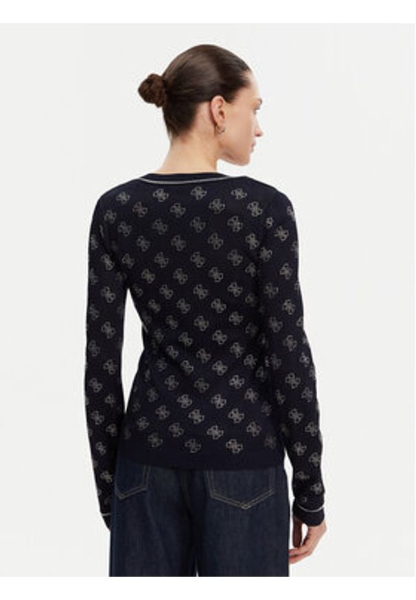Guess Sweter W5GR07 Z3D60 Granatowy Regular Fit. Kolor: niebieski. Materiał: wiskoza