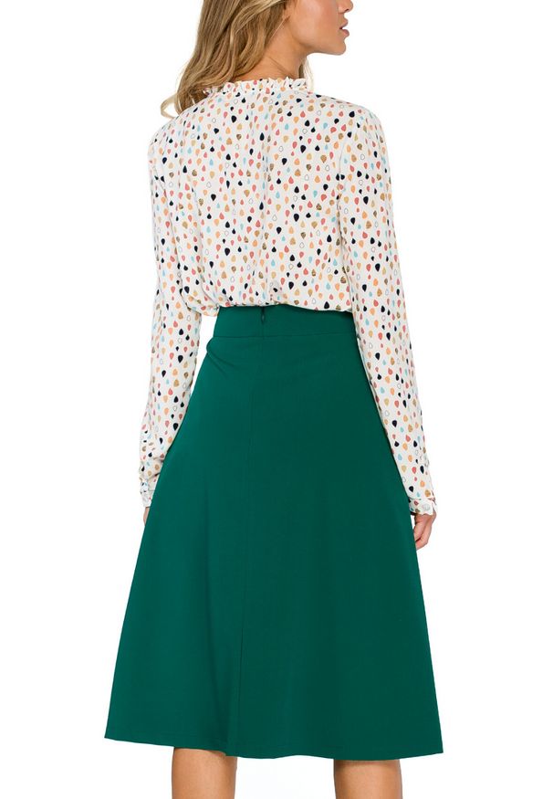 Style - Klasyczna elegancka trapezowa spódnica midi. Okazja: do pracy, na co dzień. Materiał: materiał, elastan. Styl: klasyczny, elegancki