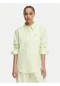 Tommy Jeans Koszula DW0DW22209 Zielony jasny Relaxed Fit. Kolor: zielony. Materiał: len #1