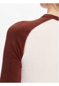 BDG Urban Outfitters Bluzka BDG CONTRAST RAGLAN 3/4 76468925 Brązowy Slim Fit. Kolor: brązowy. Materiał: bawełna. Długość rękawa: raglanowy rękaw #2