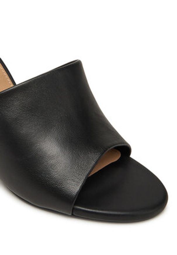 TOMMY HILFIGER - Tommy Hilfiger Klapki Leather Wedge Mule FW0FW08418 Czarny. Kolor: czarny. Materiał: skóra