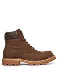 Guess Trapery FMFSIR LEA10 Brązowy. Kolor: brązowy. Materiał: nubuk, skóra