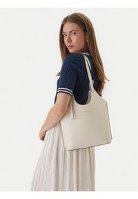 TOMMY HILFIGER - Tommy Hilfiger Torebka Th Modern Mini Tote AW0AW18617 Beżowy. Kolor: beżowy. Materiał: skórzane #1
