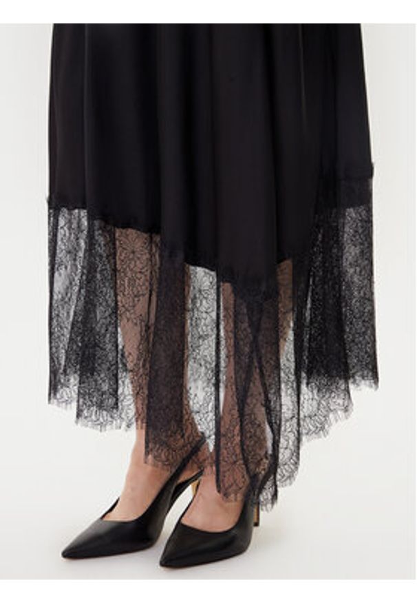 TwinSet - TWINSET Spódnica midi 252LL2TCC Czarny Regular Fit. Kolor: czarny. Materiał: wiskoza
