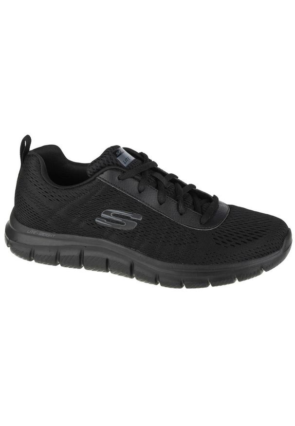 skechers - Buty do chodzenia męskie Skechers Trackmoulton. Zapięcie: sznurówki. Kolor: czarny. Materiał: syntetyk, materiał. Szerokość cholewki: normalna. Sport: turystyka piesza