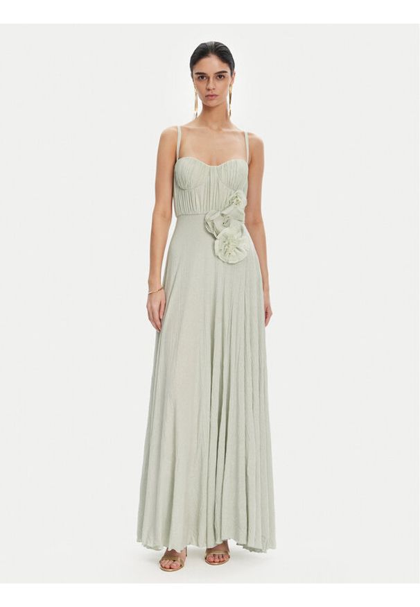 Elisabetta Franchi Sukienka wieczorowa AB-R22-52E2 Zielony Regular Fit. Kolor: zielony. Materiał: wiskoza. Styl: wizytowy