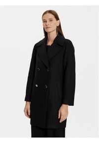 Morgan Płaszcz wełniany 242-GITI Czarny Loose Fit. Kolor: czarny. Materiał: wełna, syntetyk #1