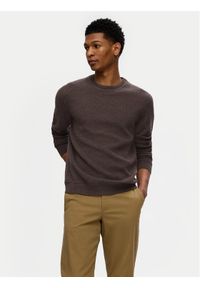 Selected Homme Sweter 16094385 Brązowy Regular Fit. Kolor: brązowy. Materiał: bawełna #1