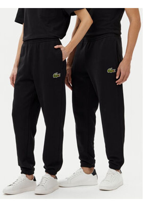 Lacoste Spodnie dresowe XH2750 Czarny Regular Fit. Kolor: czarny. Materiał: bawełna