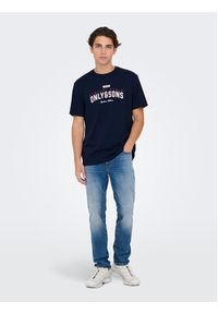 Only & Sons T-Shirt Lenny 22028593 Granatowy Regular Fit. Kolor: niebieski. Materiał: bawełna #7