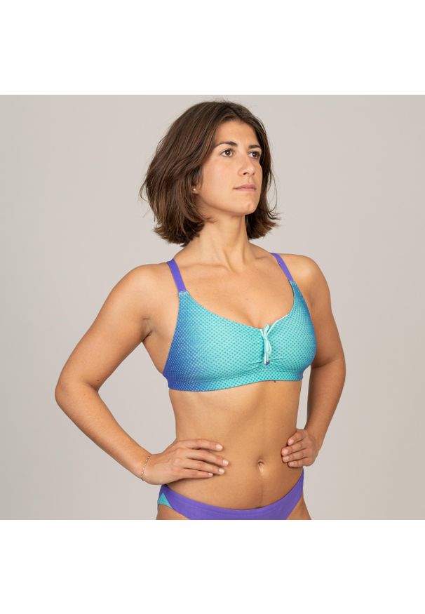 NABAIJI - Góra stroju pływackiego damska Nabaiji Jana Lum. Kolor: fioletowy, niebieski, wielokolorowy, zielony. Materiał: poliester, materiał