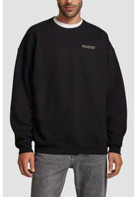 Guess - GUESS Czarna bluza męska Emis Cn, Rozmiar XXL. Kolor: czarny. Materiał: poliester, bawełna, materiał. Długość rękawa: długi rękaw. Długość: długie. Styl: klasyczny #1