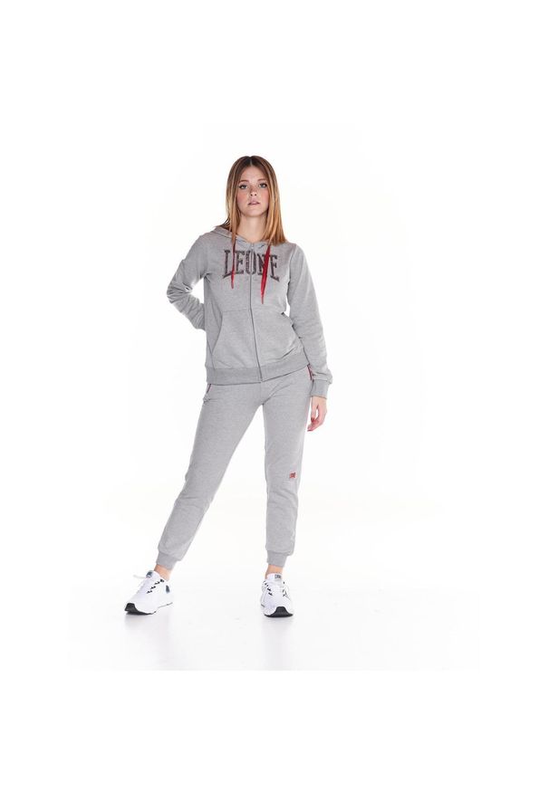 LEONE 1947 APPAREL - Damski dres z kapturem, uniwersytecki. Kolor: szary. Materiał: dresówka. Sport: fitness