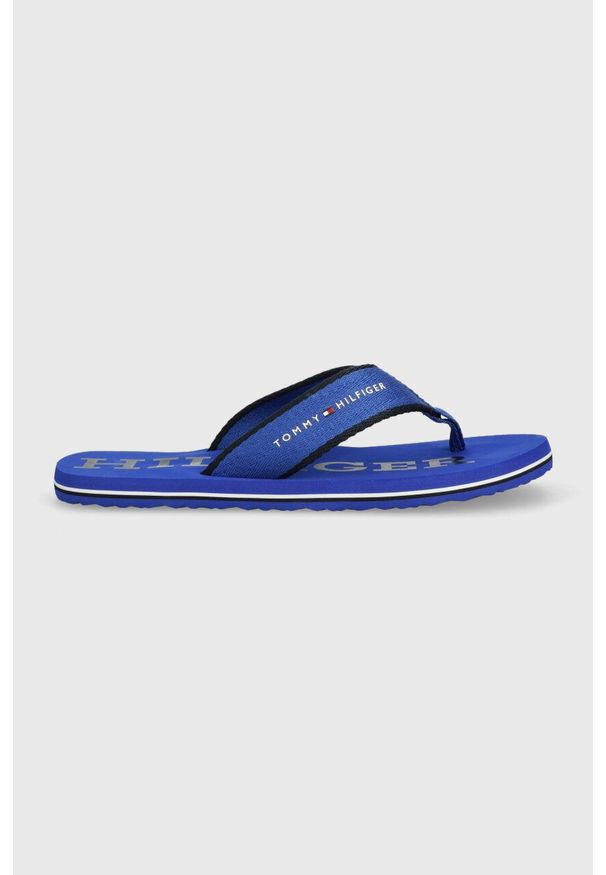TOMMY HILFIGER - Tommy Hilfiger japonki CLASSIC HILFIGER BEACH męskie kolor niebieski FM0FM04617. Kolor: niebieski