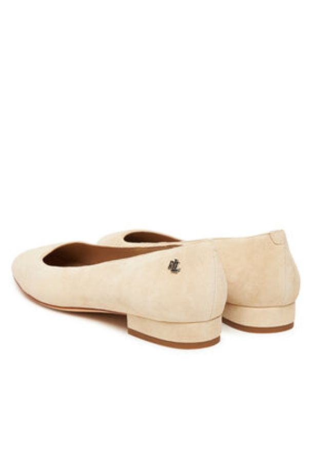 Lauren Ralph Lauren - LAUREN RALPH LAUREN Baleriny Emellie 802974358001 Beżowy. Kolor: beżowy. Materiał: skóra, zamsz