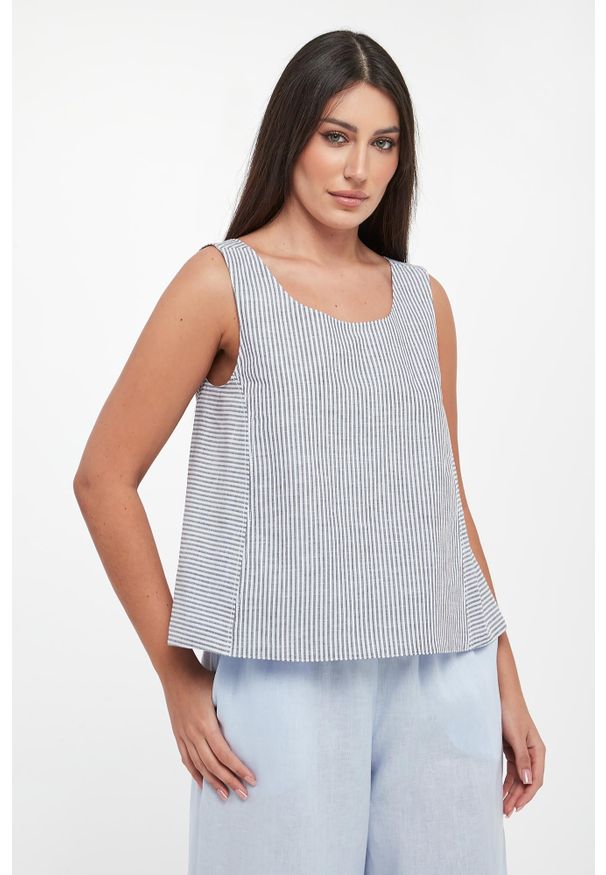 Top damski lniany Caliga MM. Materiał: len