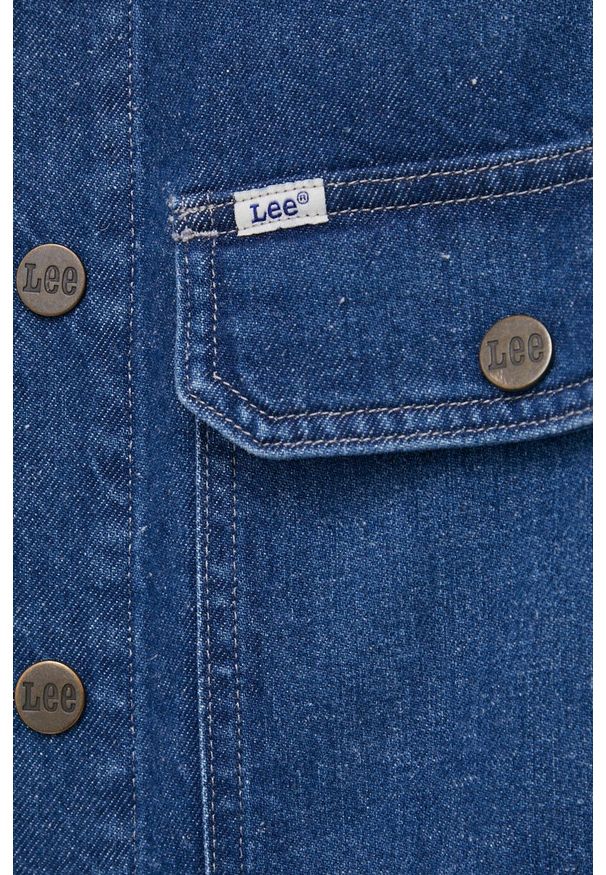 Lee - Koszula jeansowa. Typ kołnierza: kołnierzyk klasyczny. Kolor: niebieski. Materiał: jeans. Długość rękawa: długi rękaw. Długość: długie. Styl: klasyczny