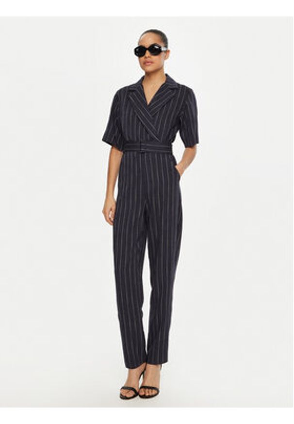 Marella Kombinezon Banana 2513241011 Granatowy Slim Fit. Kolor: niebieski. Materiał: wiskoza