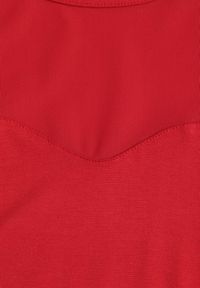 Renee - Czerwona Bluzka z Siateczkowym Dekoltem i Rękawami Lunesa. Okazja: na imprezę. Kolor: czerwony. Długość rękawa: na ramiączkach #4