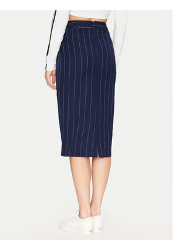 Adidas - adidas Spódnica ołówkowa Pinstripe JD2576 Granatowy Slim Fit. Kolor: niebieski. Materiał: bawełna, syntetyk