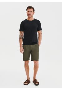 Pako Lorente - PAKO LORENTE – Czarny gładki t-shirt męski. Kolor: biały, czarny, niebieski. Materiał: bawełna, elastan. Długość rękawa: krótki rękaw. Długość: krótkie. Wzór: gładki. Styl: klasyczny #7
